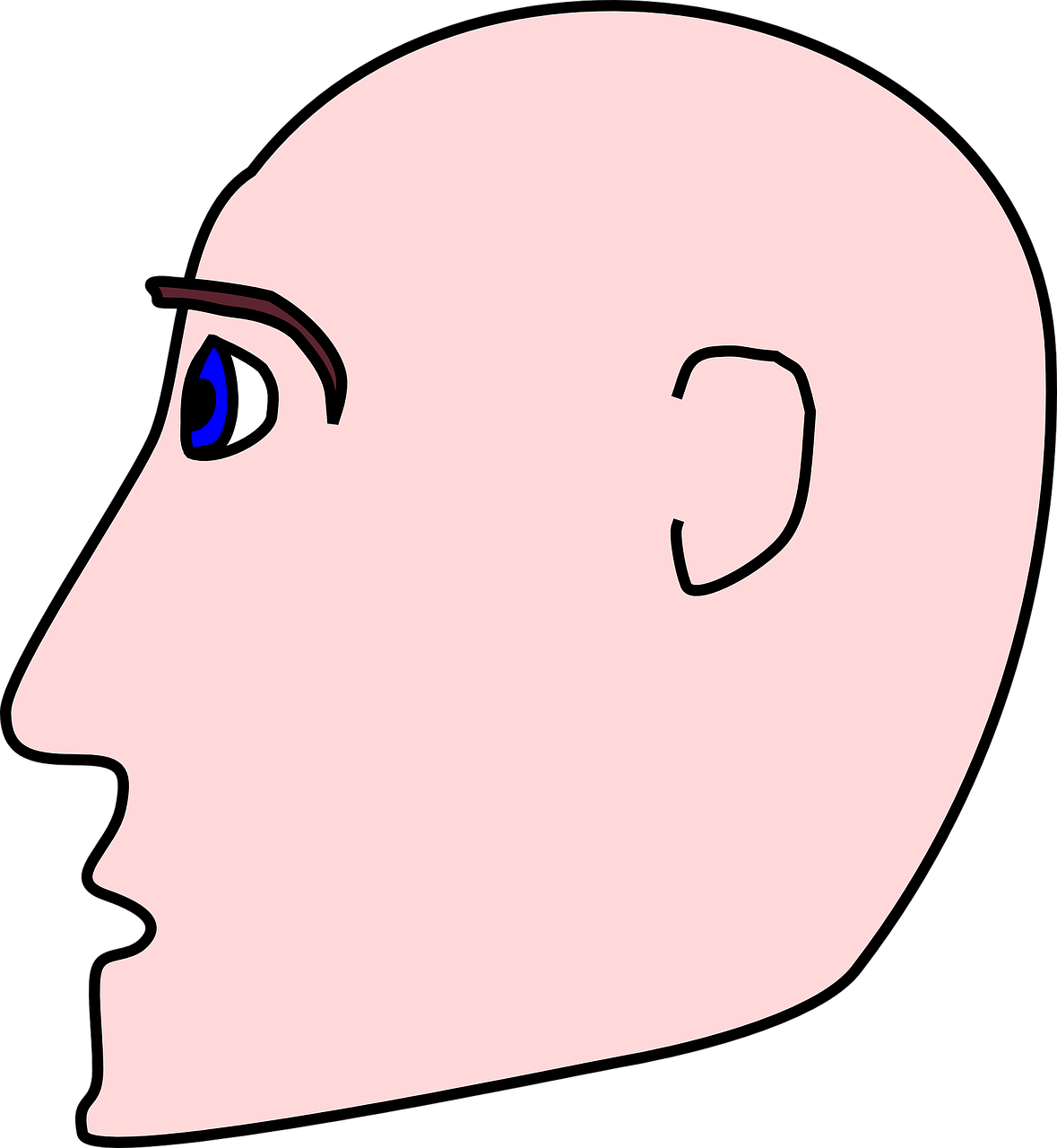 Bald head drawing